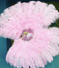 Load image into Gallery viewer, Light Pink Advanced XL 2 Layers Ostrich Feather Fan 34"x 60"
