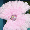 Light Pink Advanced XL 2 Layers Ostrich Feather Fan 34"x 60"