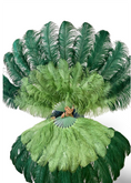 Load image into Gallery viewer, Custom U/D Color XL 2 Layers Ostrich Feather Fan 34"x60"
