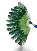 Load image into Gallery viewer, Custom U/D Color XL 2 Layers Ostrich Feather Fan 34"x60"
