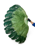 Load image into Gallery viewer, Custom U/D Color XL 2 Layers Ostrich Feather Fan 34"x60"
