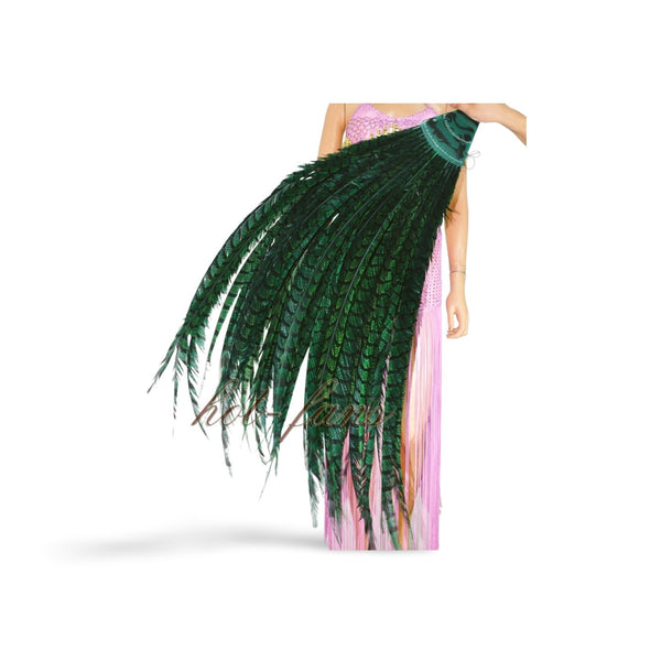 Custom color Luxury Tall huge Pheasant Feather Fan 37