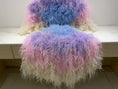 Load and play video in Gallery viewer, Mix 4 Colors Ombre Dyed Waterfall fan  4 ply Ostrich Feathers boa Fan
