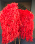 Load image into Gallery viewer, Custom color Waterfall Fan Ostrich Feathers Boa Fan 42"x 78"
