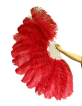 Load image into Gallery viewer, single layer Ostrich Feather Fan Double side Full open 180 degree 25"x 52"
