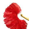 single layer Ostrich Feather Fan Double side Full open 180 degree 25"x 52"