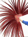 Load image into Gallery viewer, Red huge Tall Pheasant Feather Fan Burlesque Perform Friend.
