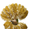 Beige / topaz single layer Double side Ostrich Feather Fan 25"x 47"