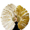 Beige / topaz single layer Double side Ostrich Feather Fan 25"x 47"