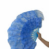 Beginner sky blue Marabou & Ostrich Feather fan 21"x 38"