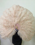 Load image into Gallery viewer, Desert sand Advanced XL 2 Layers Ostrich Feather Fan 34''x 60''
