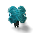 Load image into Gallery viewer, single layer Ostrich Feather Fan Full open 180 degree 25"x 50"
