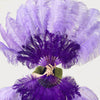 Mix violet & aqua violet 2 Layers Ostrich Feather Fan 30''x 54'' with Travel leather Bag