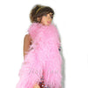 Boa de plumas de avestruz de lujo rosa de 12 capas de 71 "de largo (180 cm).