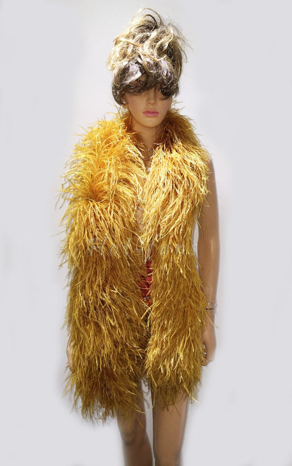 12 ply topaz Luxury Ostrich Feather Boa 71"long (180 cm).