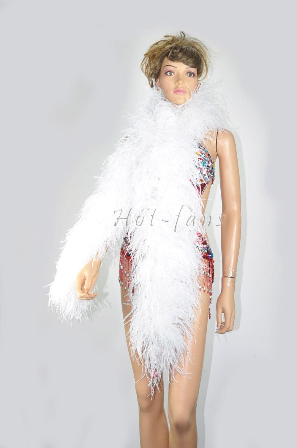 12 Ply White Luxury Ostrich Feather Boa 71long (180 cm)