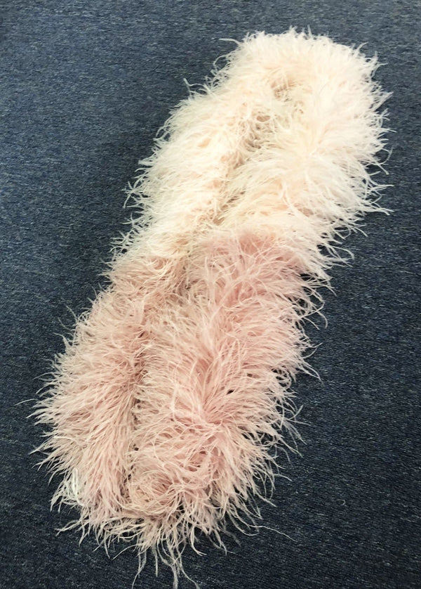 20 ply mix blush & wood Luxury Ostrich Feather Boa 71