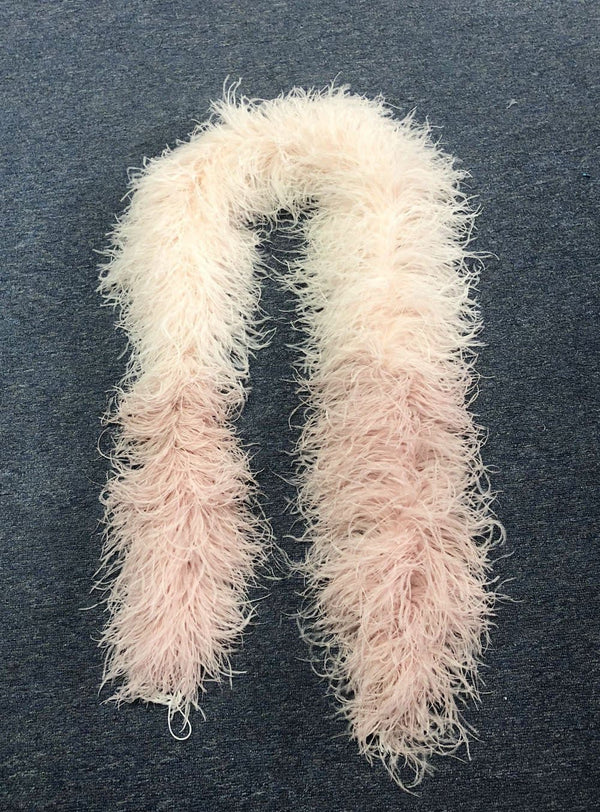 20 ply mix blush & wood Luxury Ostrich Feather Boa 71" (180 cm ) long.