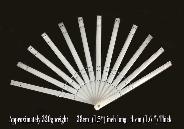 Conjunto de 12 aduelas de ventilador XL de duas camadas e kit de montagem de ferragens de 15&quot; (38 cm) de comprimento.