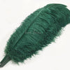 Abanico de plumas de avestruz de 3 capas, color verde bosque, abierto 65&quot; con bolsa de viaje de cuero.