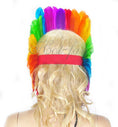 Load image into Gallery viewer, Rainbow feather sequins crown las vegas dancer showgirl headgear headdress.
