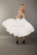 Load image into Gallery viewer, White 3 Layers Ostrich Feather Fan Opened 65" with Travel leather Bag.
