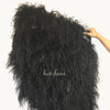 Abanico de cascada negro esponjoso burlesco Boa de plumas de avestruz 42 &quot;x 78&quot;.