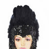 Schwarze Feder-Pailletten-Krone, Las Vegas-Tänzerin, Showgirl-Kopfbedeckung, Kopfschmuck.