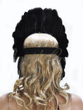 Load image into Gallery viewer, Black feather sequins crown las vegas dancer showgirl headgear headdress.
