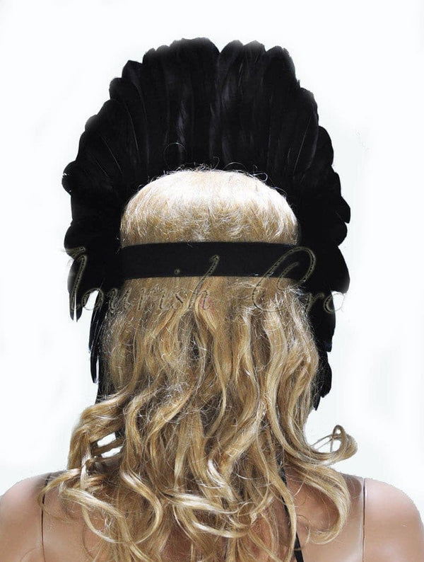Schwarze Feder-Pailletten-Krone, Las Vegas-Tänzerin, Showgirl-Kopfbedeckung, Kopfschmuck.