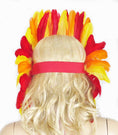 Load image into Gallery viewer, Fire feather sequins crown las vegas dancer showgirl headgear headdress.
