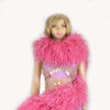 20 ply Coral red Luxury Ostrich Feather Boa 71"long (180 cm).