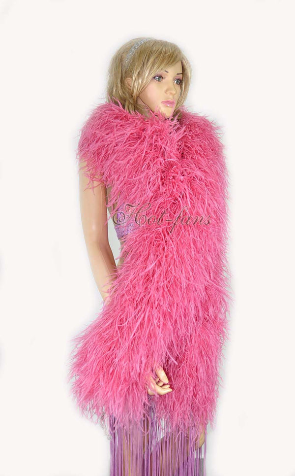 20 ply Coral red Luxury Ostrich Feather Boa 71
