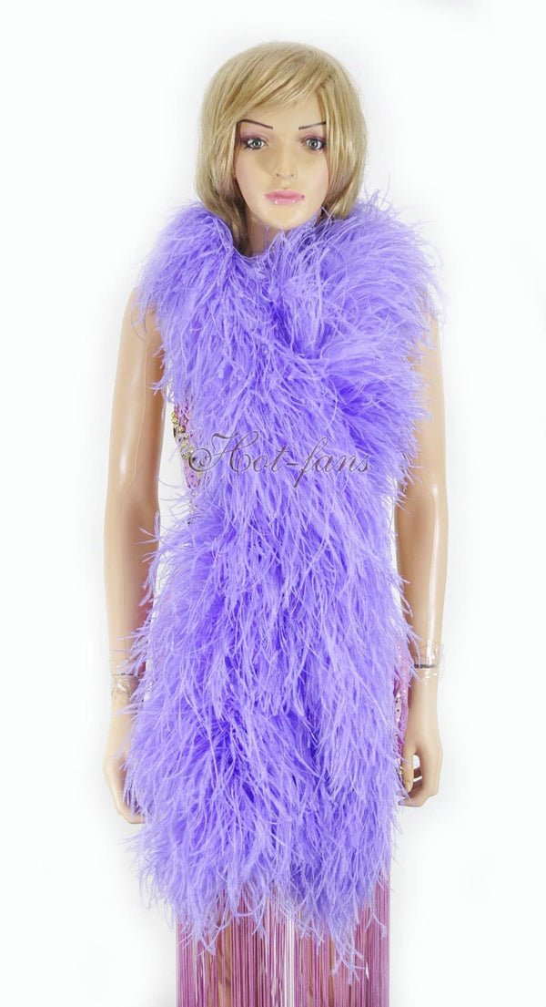 20 ply aqua violet Luxury Ostrich Feather Boa 71