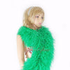 Boá de penas de avestruz luxuosa verde esmeralda de 20 camadas com 71&quot; de comprimento (180 cm).