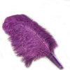 Abanico XL 2 capas de plumas de avestruz morado oscuro 34''x 60 '' con bolsa de viaje de cuero.