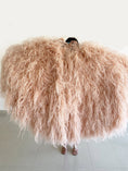 Load image into Gallery viewer, Burlesque Fluffy Desert sand  Waterfall Fan Ostrich Feathers 3 ply Boa Fan 42"x 78".
