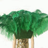 Espalda de plumas de avestruz estilo majestuoso abierto verde.