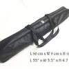 Mezcla de negro y morado oscuro Abanico XL de plumas de avestruz de 2 capas 34 x 60 con bolsa de viaje de cuero b.