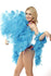 Turquoise single layer Ostrich Feather Fan with leather travel Bag 25"x 45".