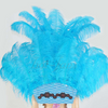 Turquoise Ostrich Feather Open Face Headdress & backpiece Set.