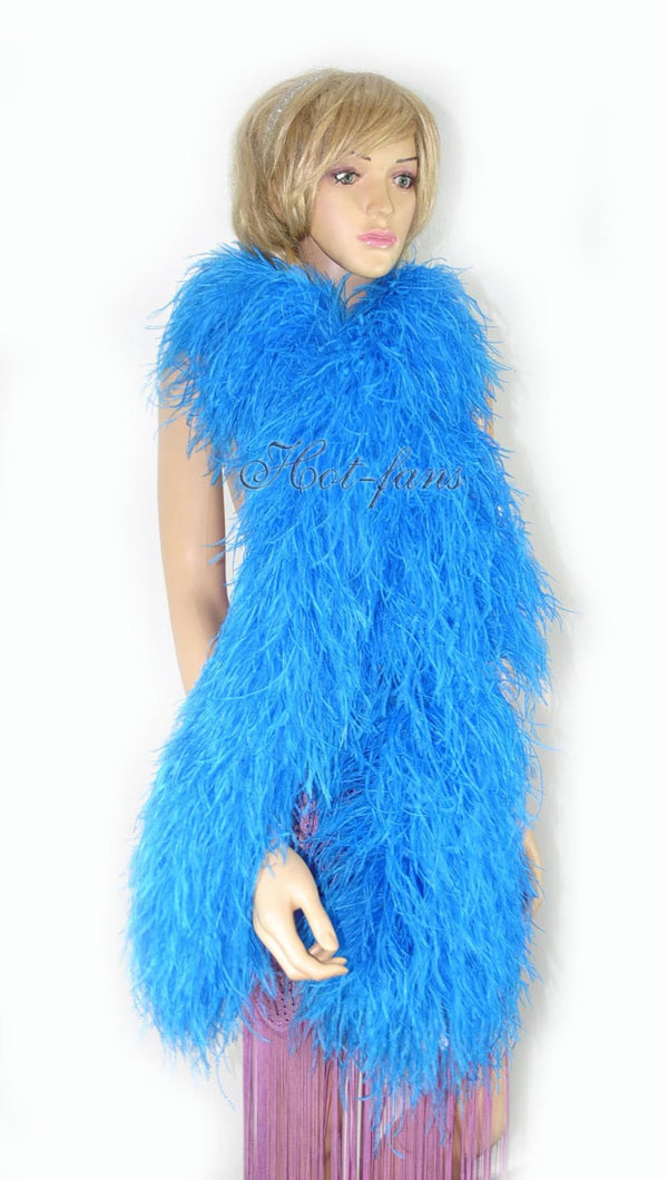 20 ply turquoise Luxury Ostrich Feather Boa 71