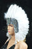 weiße Feder Pailletten Krone Las Vegas Tänzer Showgirl Kopfbedeckung Kopfschmuck.