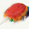 Leque de penas de avestruz de camada única arco-íris com bolsa de viagem de couro 25 &quot;x 48&quot;.