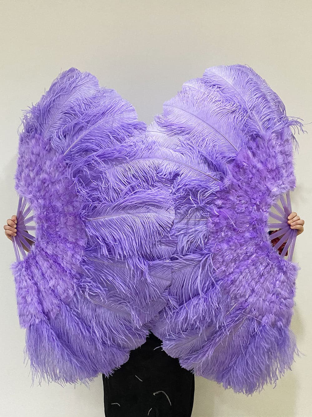 Advanced Aqua violet Marabou & Ostrich Feather fan 27"x 53" - hotfans