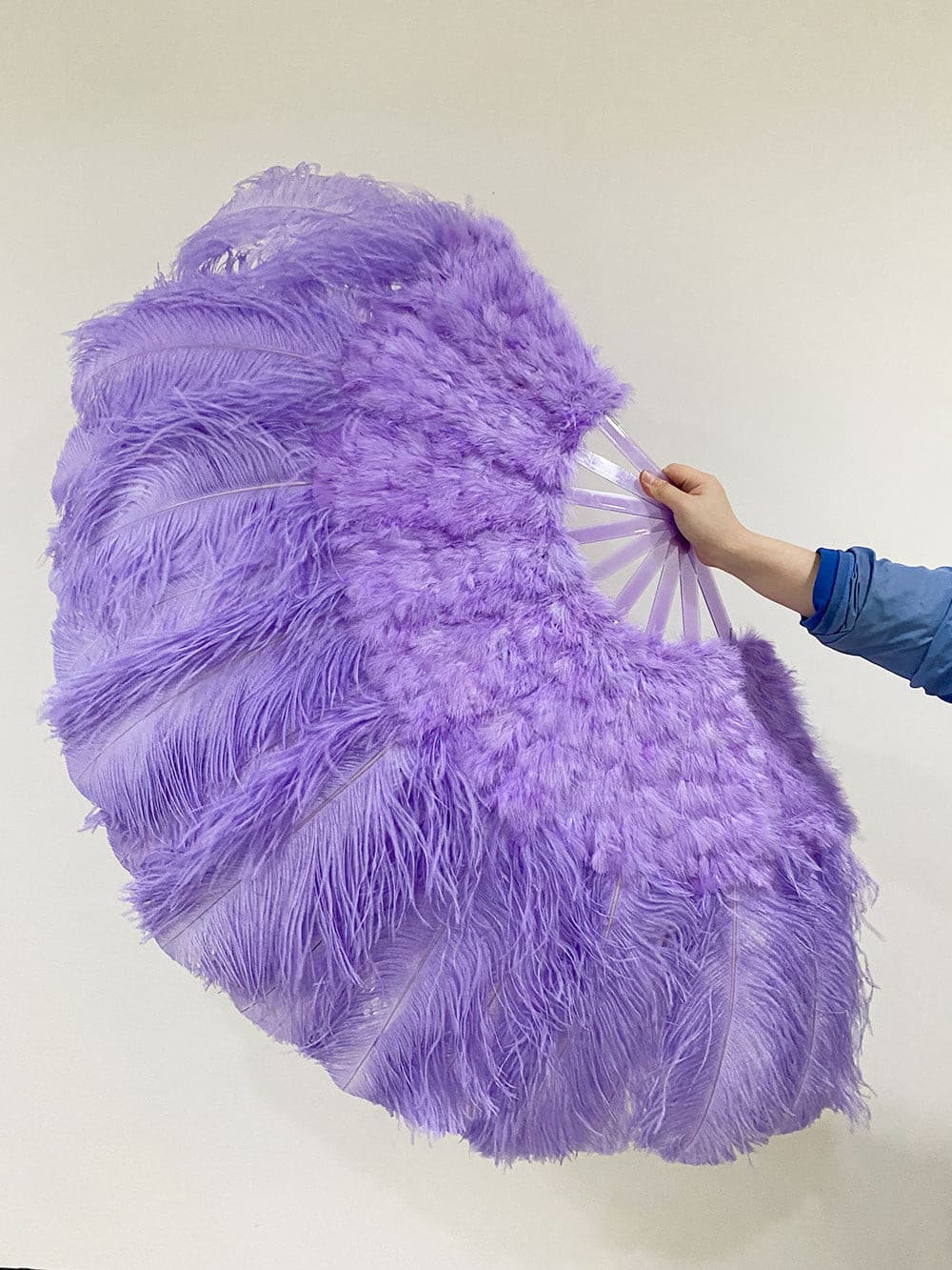 Advanced Aqua violet Marabou & Ostrich Feather fan 27"x 53" - hotfans