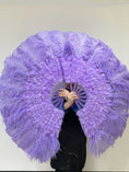 Load image into Gallery viewer, Advanced Aqua violet Marabou & Ostrich Feather fan 27"x 53" - hotfans
