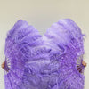 Leque Aqua Violet Avestruz &amp; Marabou Feathers 27&quot; x 53&quot; com bolsa de couro de viagem.