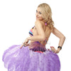 Aqua violet single layer Ostrich Feather Fan with leather travel Bag 25"x 45".