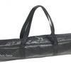 Abanico XL 2 capas de pluma de avestruz negro 34''x 60 '' con bolsa de viaje de cuero.